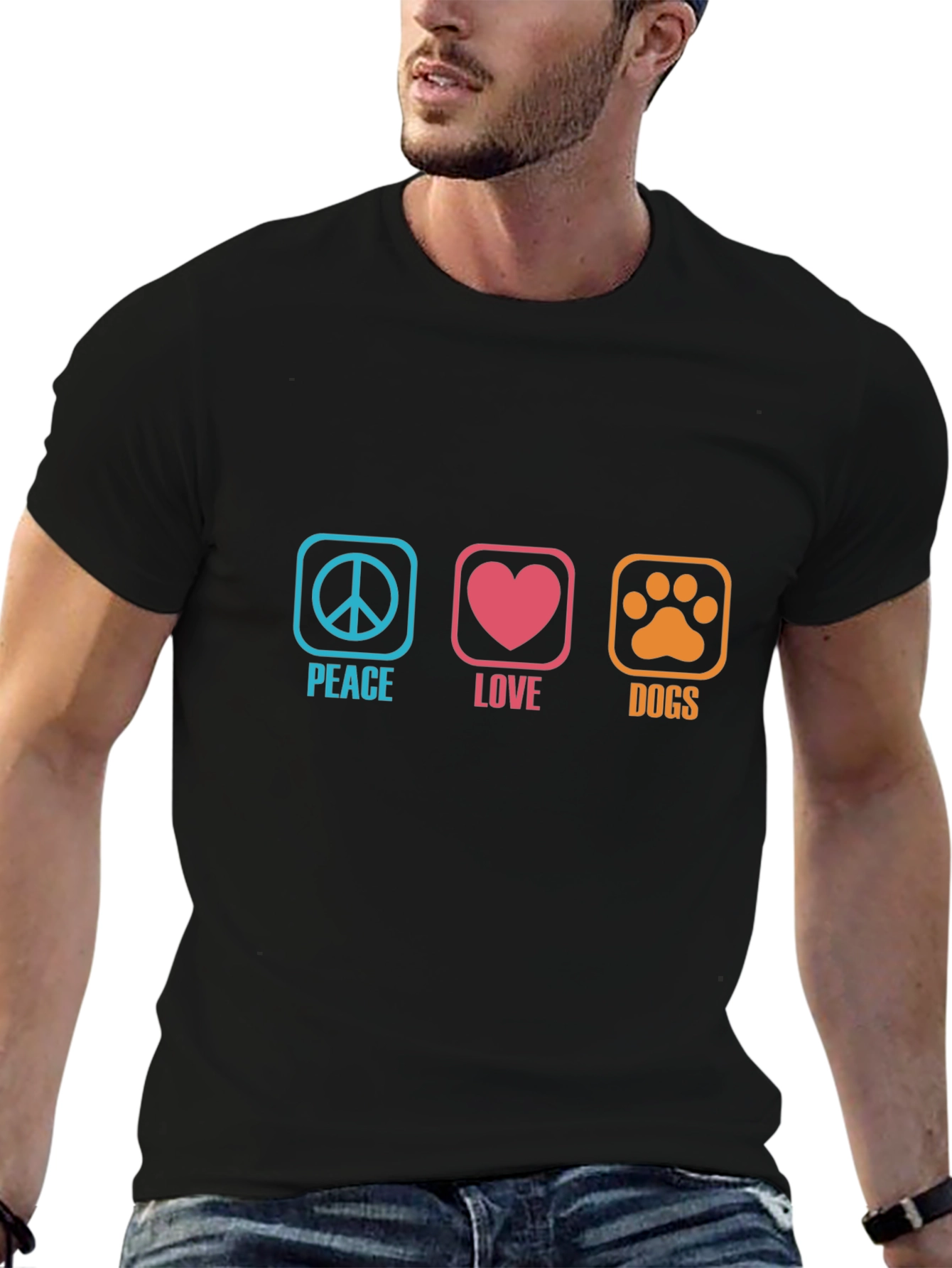 Peace Love Dogs Graphic T-Shirt
