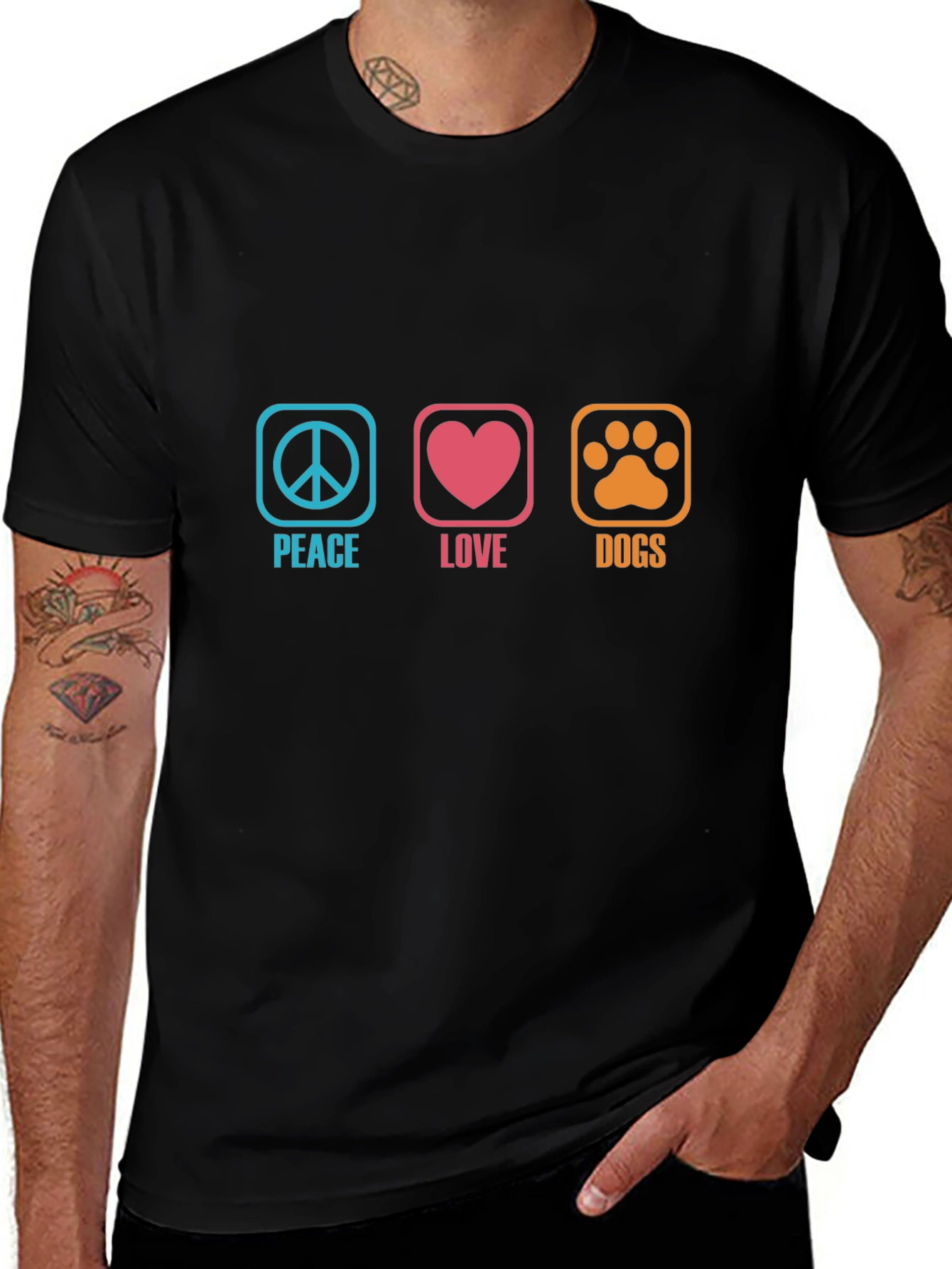 Peace Love Dogs Graphic T-Shirt