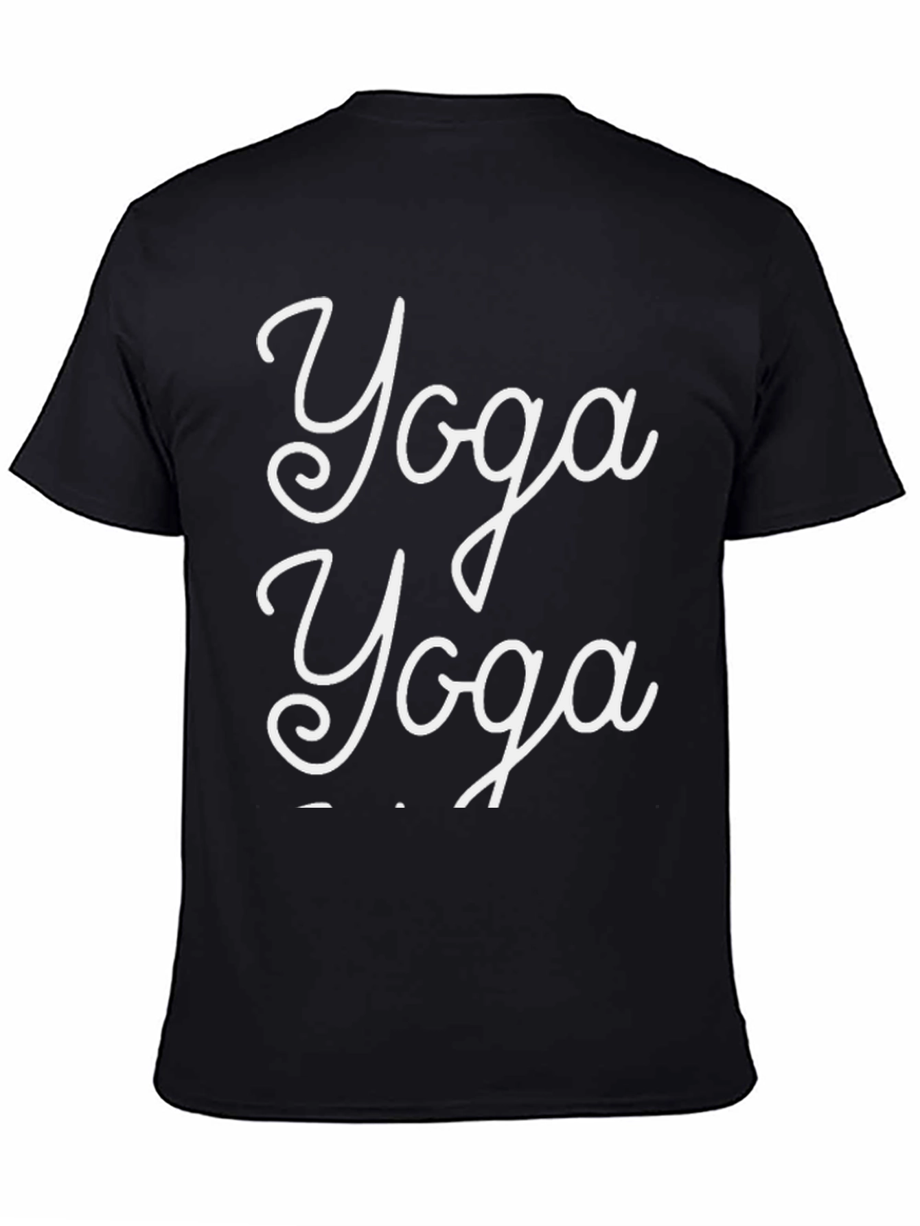 Yoga Graphic Tee - Mens Casual Black Cotton T-Shirt