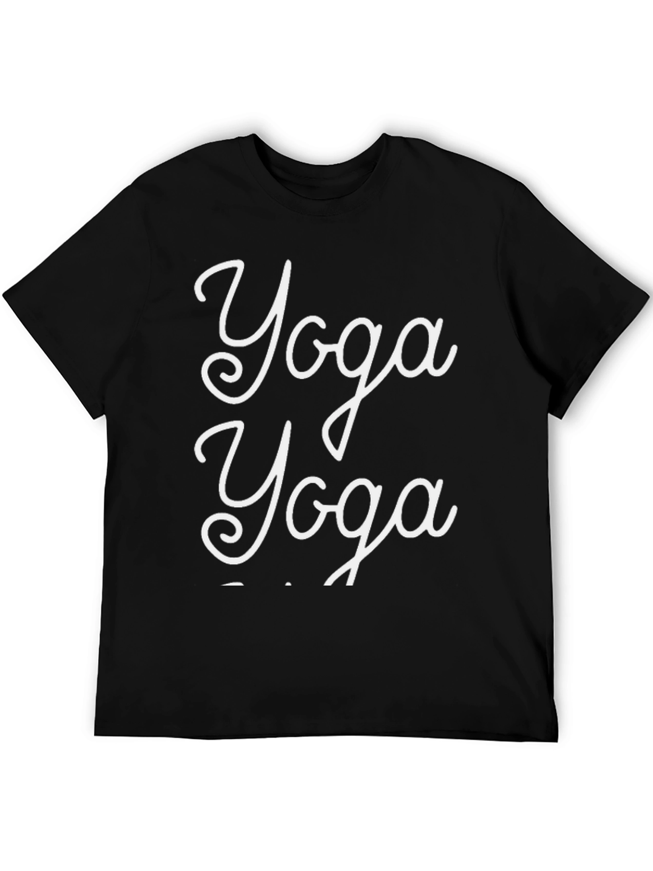 Yoga Graphic Tee - Mens Casual Black Cotton T-Shirt