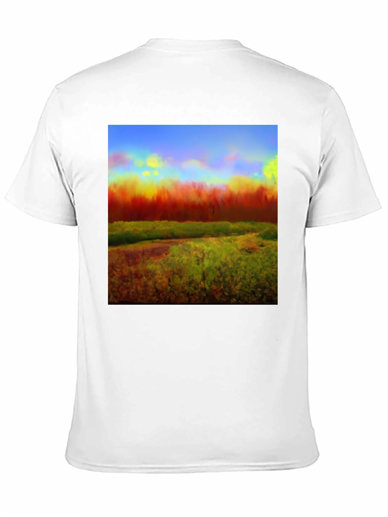 Abstract Landscape Graphic Tee - Black Cotton Blend
