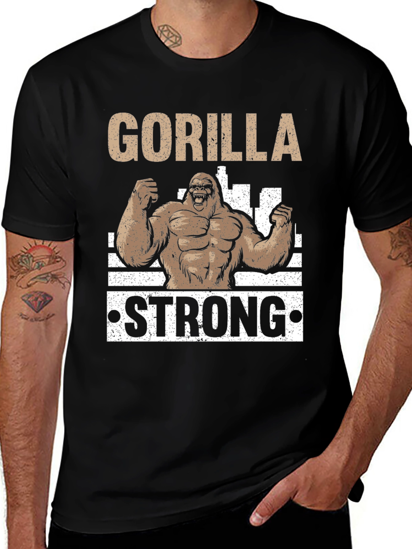 Gorilla Strong Black T-Shirt