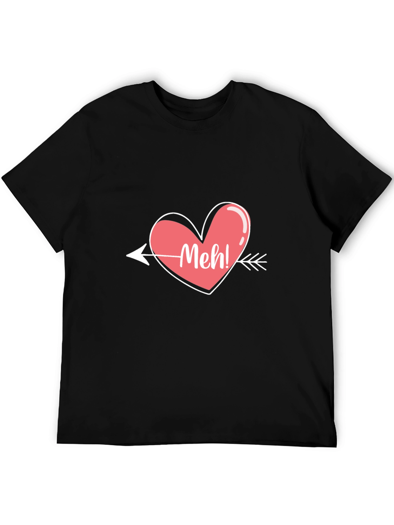Meh! Heart Arrow Graphic Tee - Trendy Casual Style