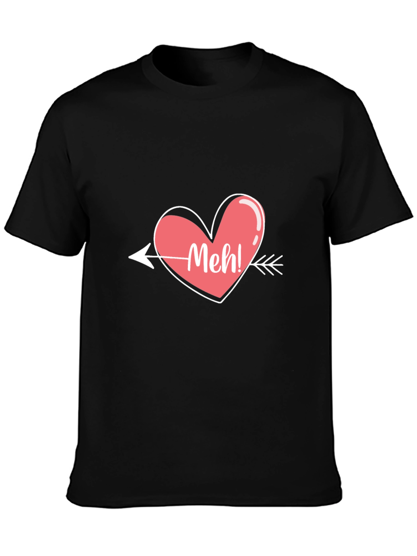 Meh! Heart Arrow Graphic Tee - Trendy Casual Style