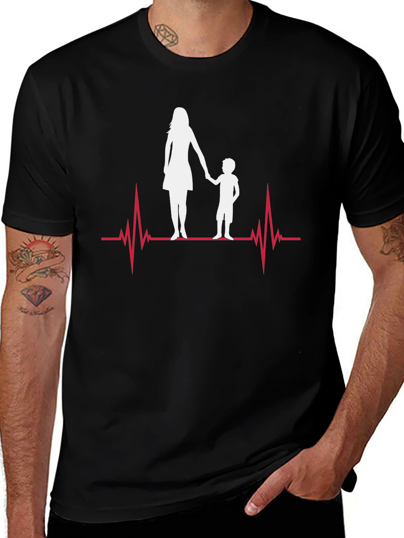 Mother & Child Heartbeat Graphic Tee