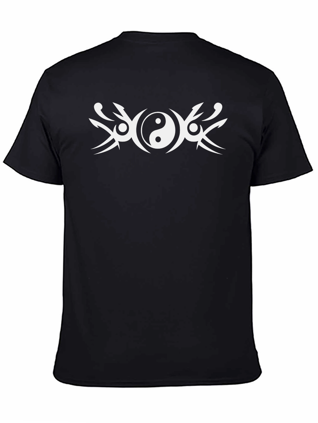 Yin Yang Tribal Graphic Black T-Shirt