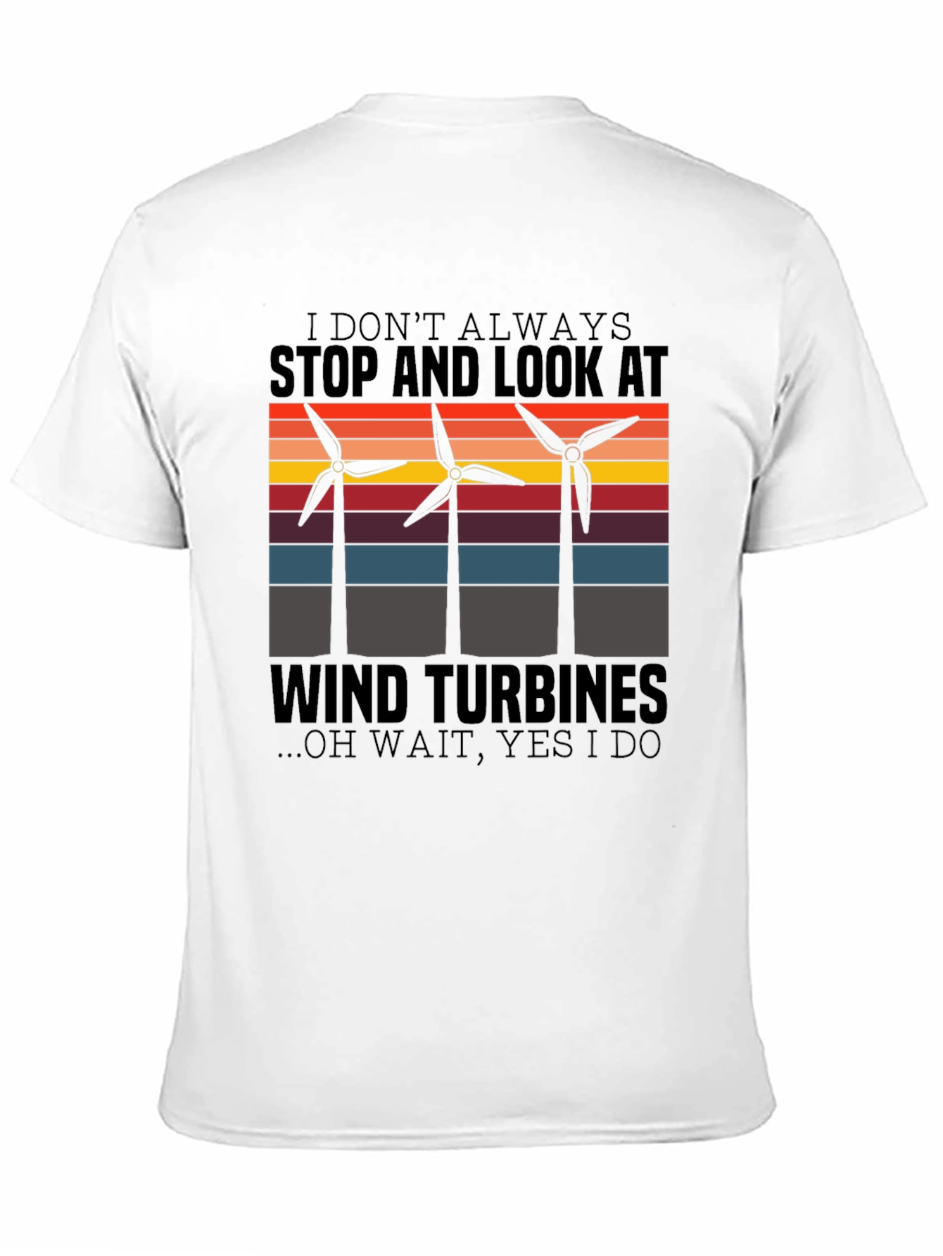 Wind Turbine Graphic T-Shirt - Environmentally Conscious Design