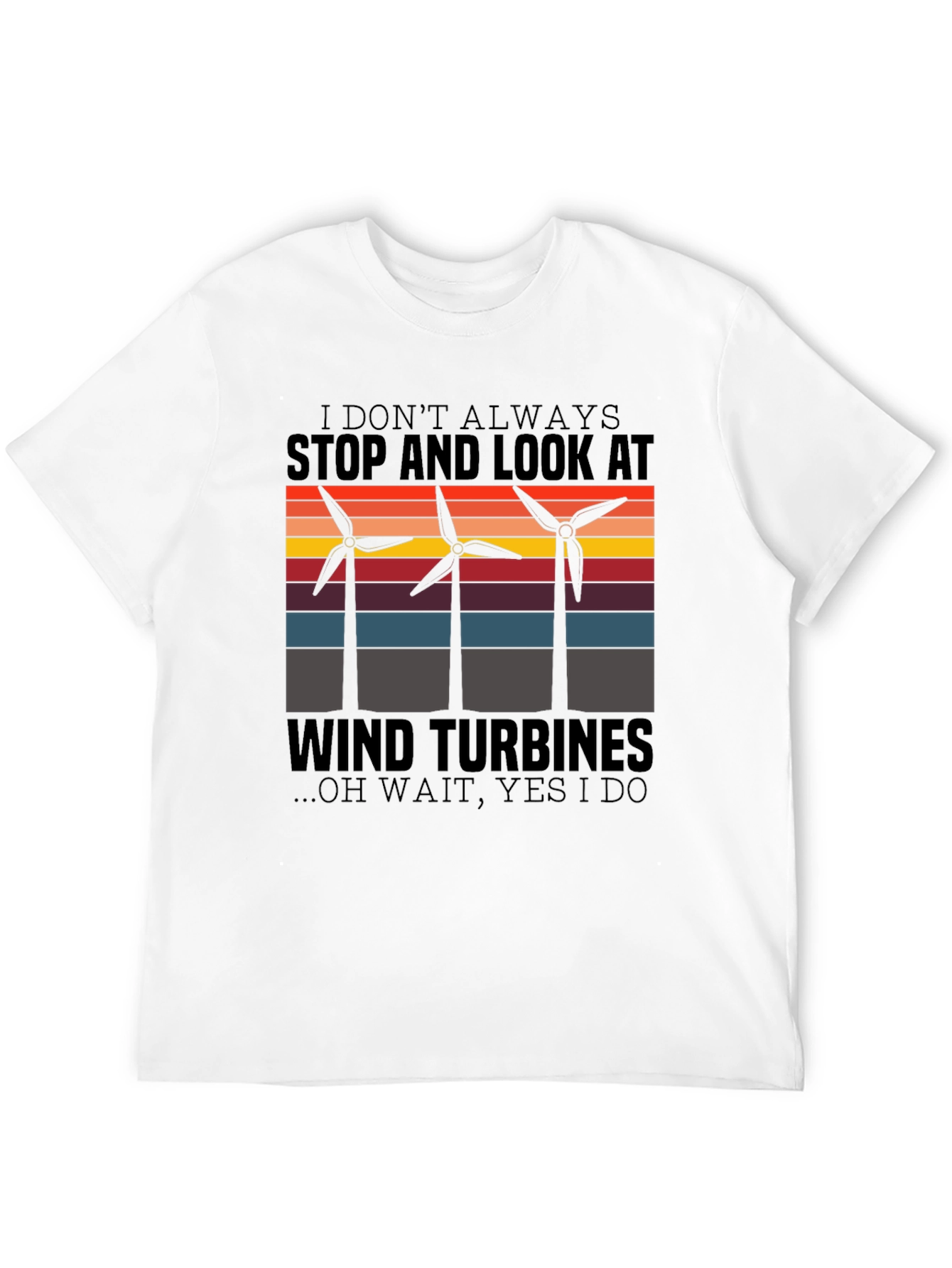 Wind Turbine Graphic T-Shirt - Environmentally Conscious Design