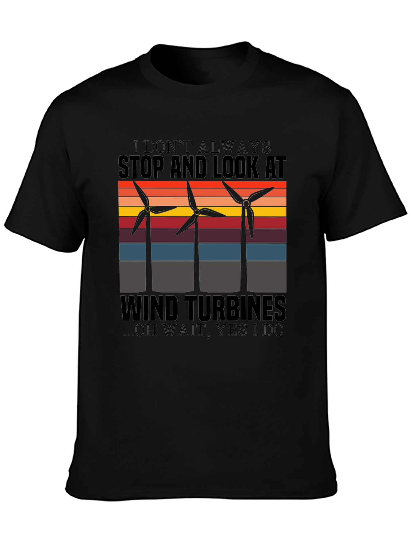 Wind Turbine Graphic T-Shirt - Environmentally Conscious Design