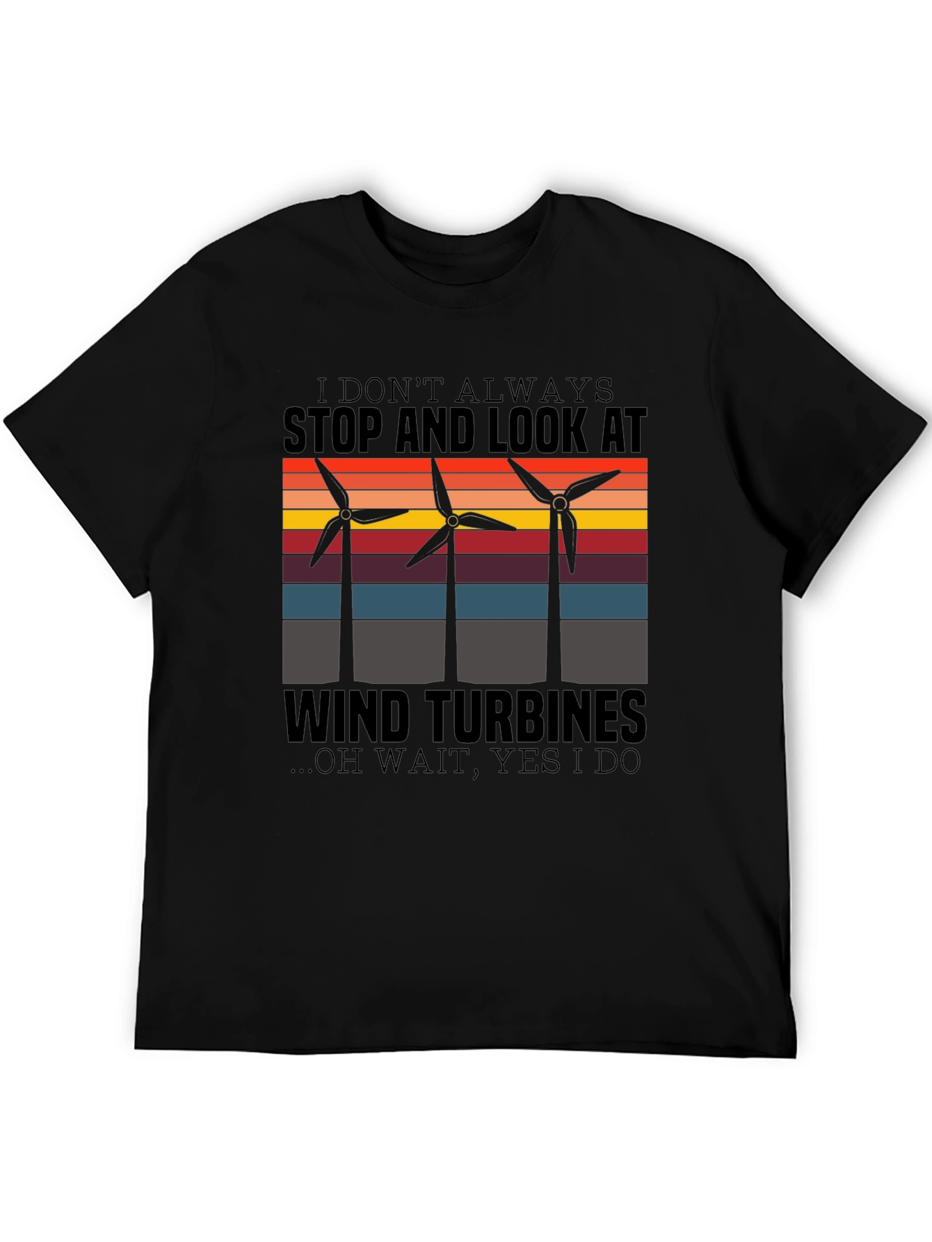 Wind Turbine Graphic T-Shirt - Environmentally Conscious Design