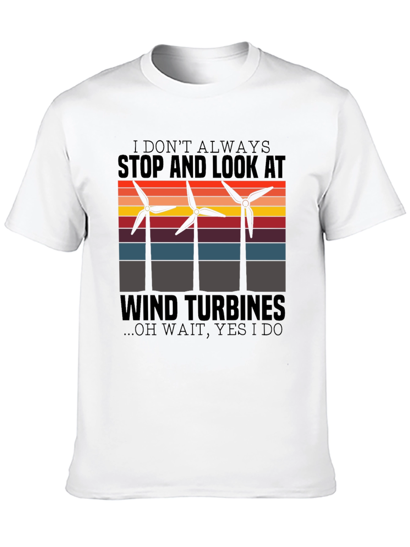 Wind Turbine Graphic T-Shirt - Environmentally Conscious Design