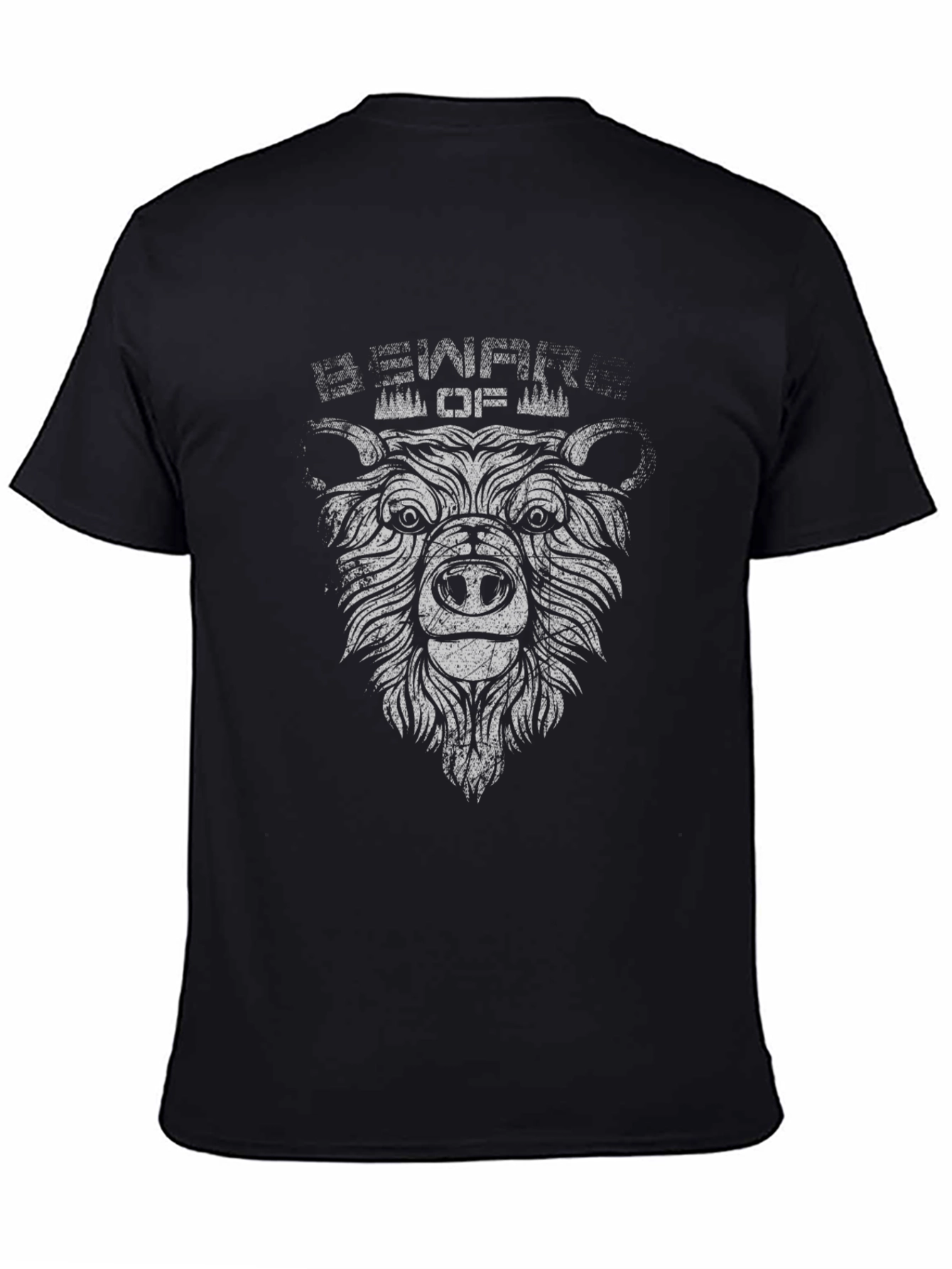 Beware of Bear Graphic Tee - Black