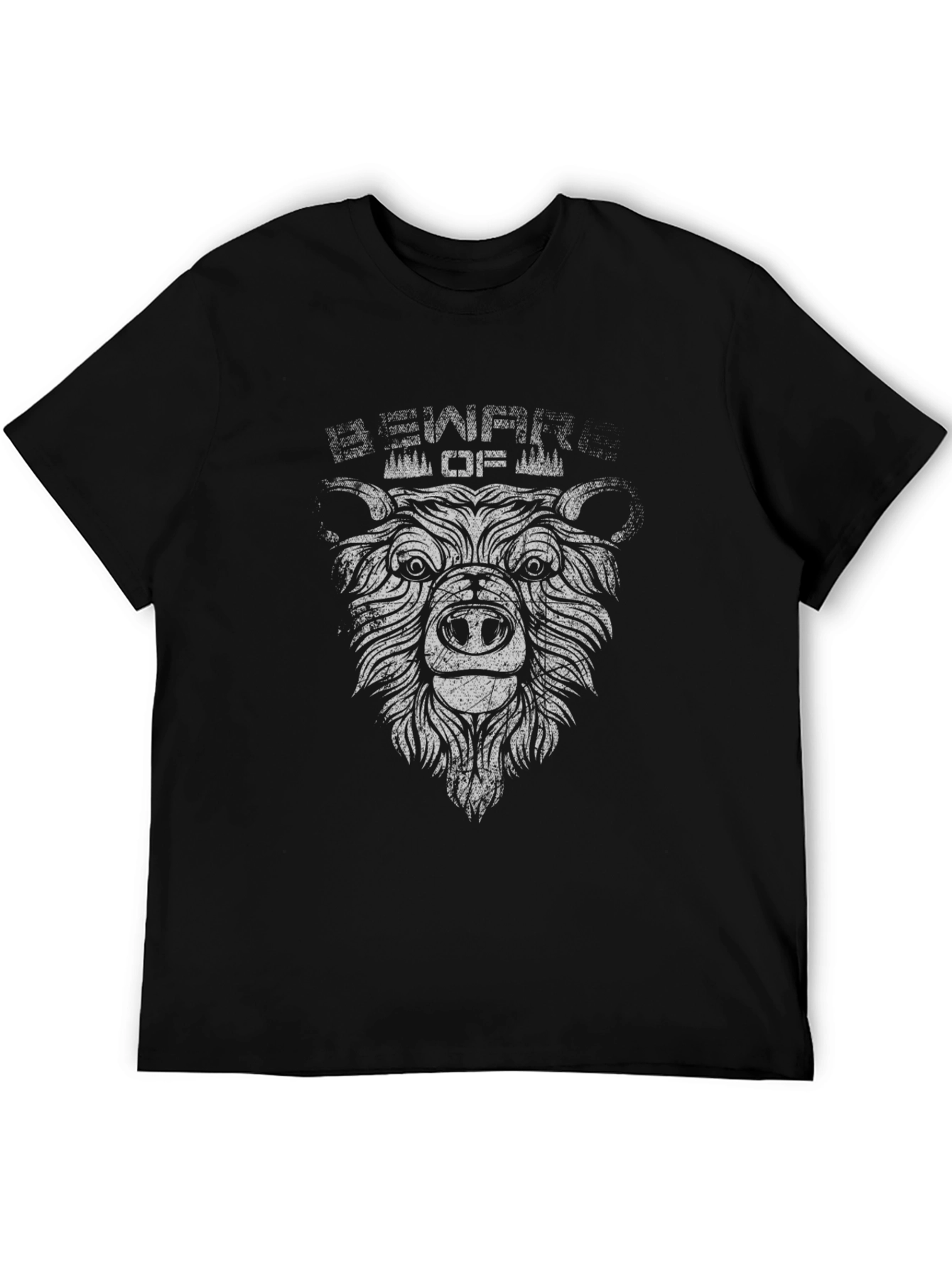 Beware of Bear Graphic Tee - Black