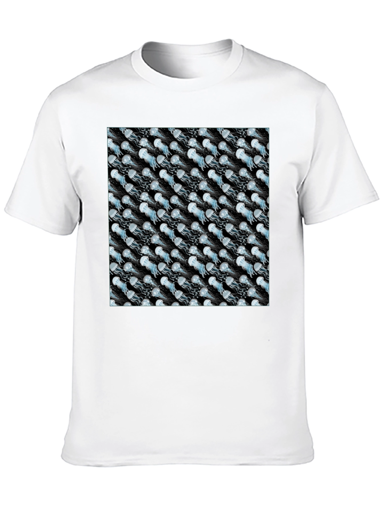 Jellyfish Pattern Black T-Shirt