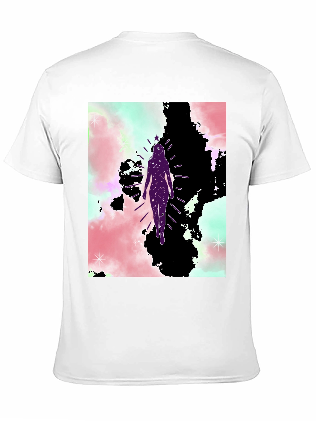 Celestial Woman Graphic Tee - Black Cotton Blend
