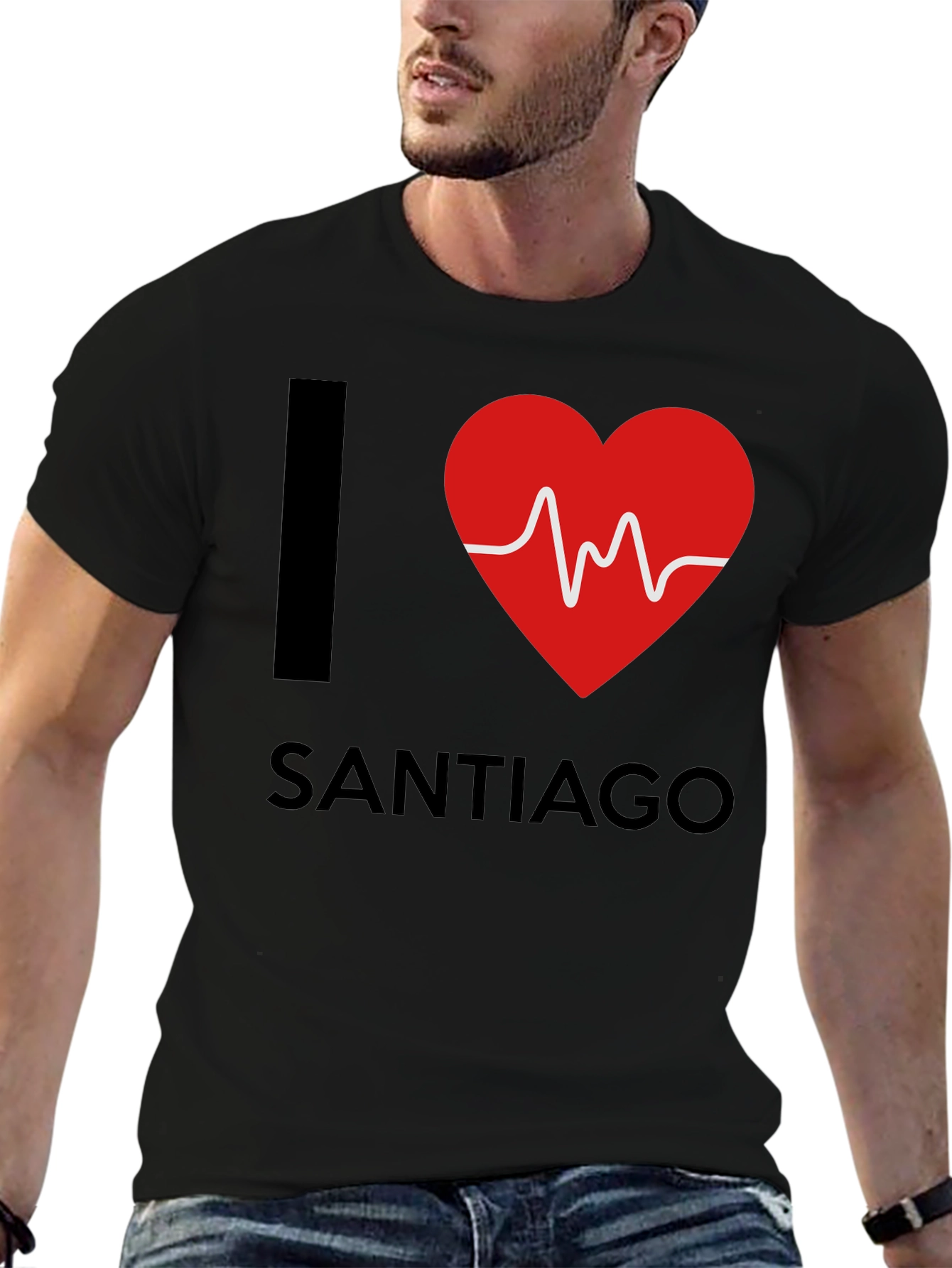 I Love Santiago T-Shirt - Heartbeat Design