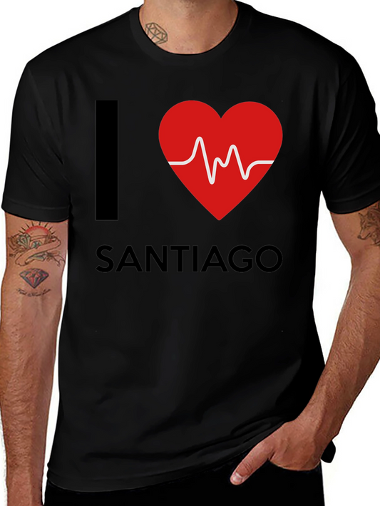 I Love Santiago T-Shirt - Heartbeat Design