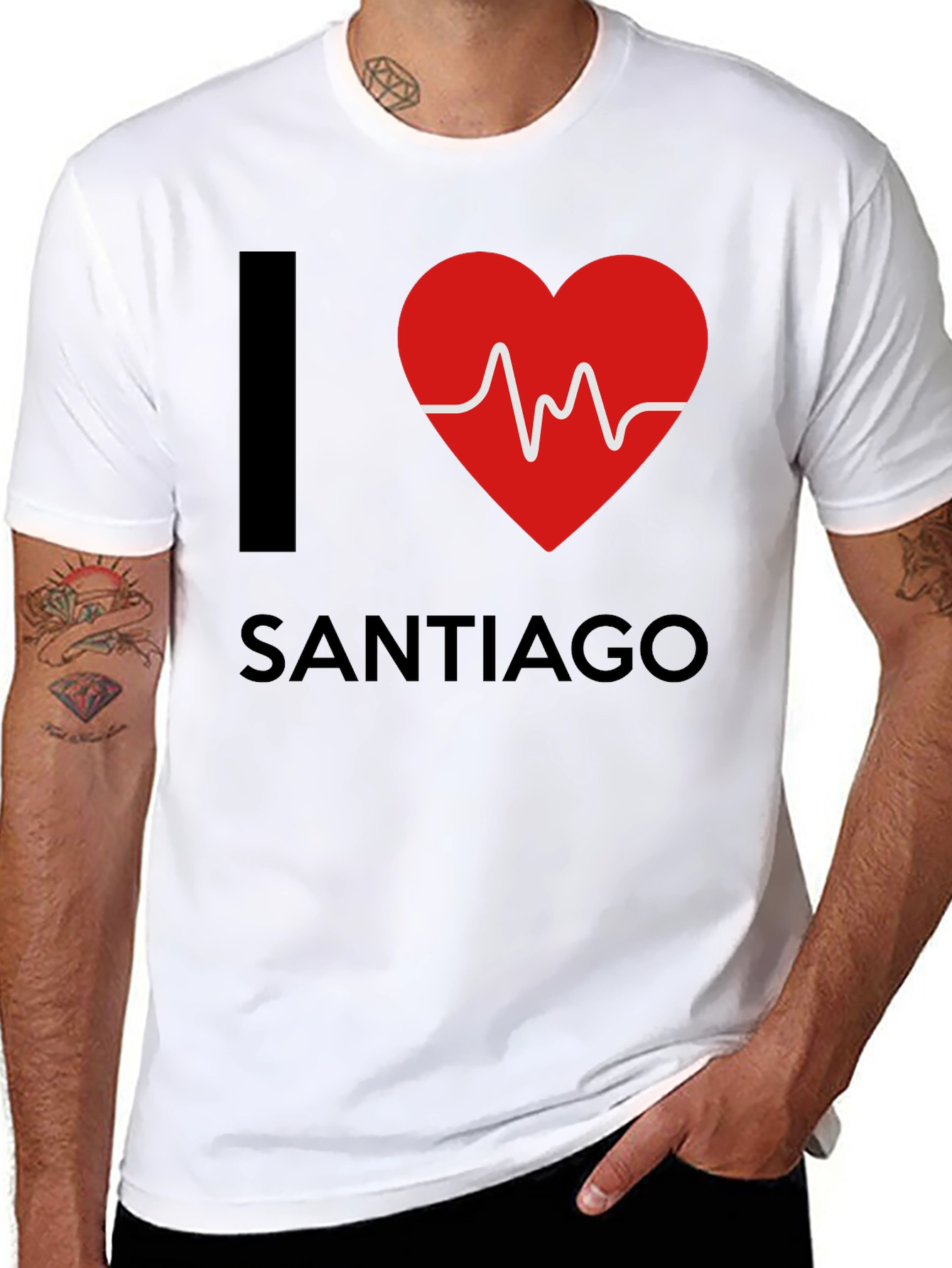 I Love Santiago T-Shirt - Heartbeat Design