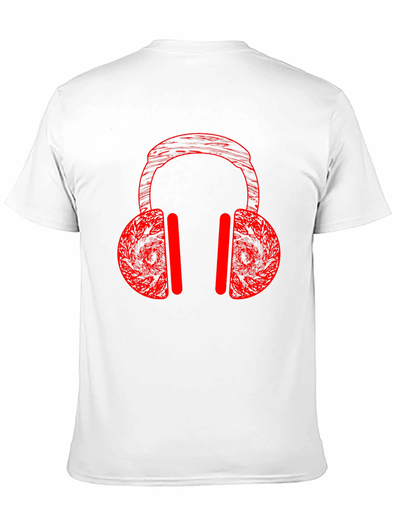 Red Headphones Graphic Tee - Stylish Music Lover Shirt