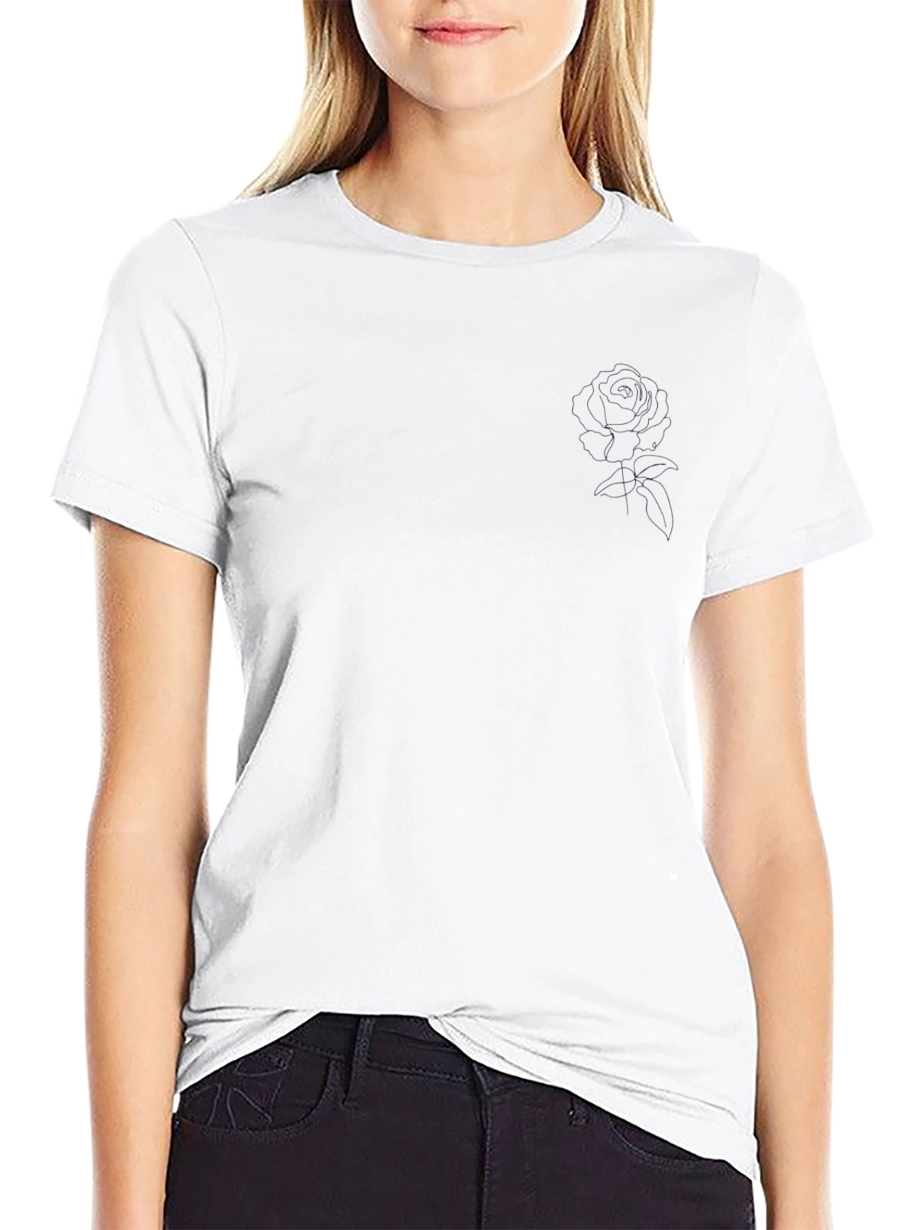 Mens Black Rose Graphic T-Shirt - Casual Style