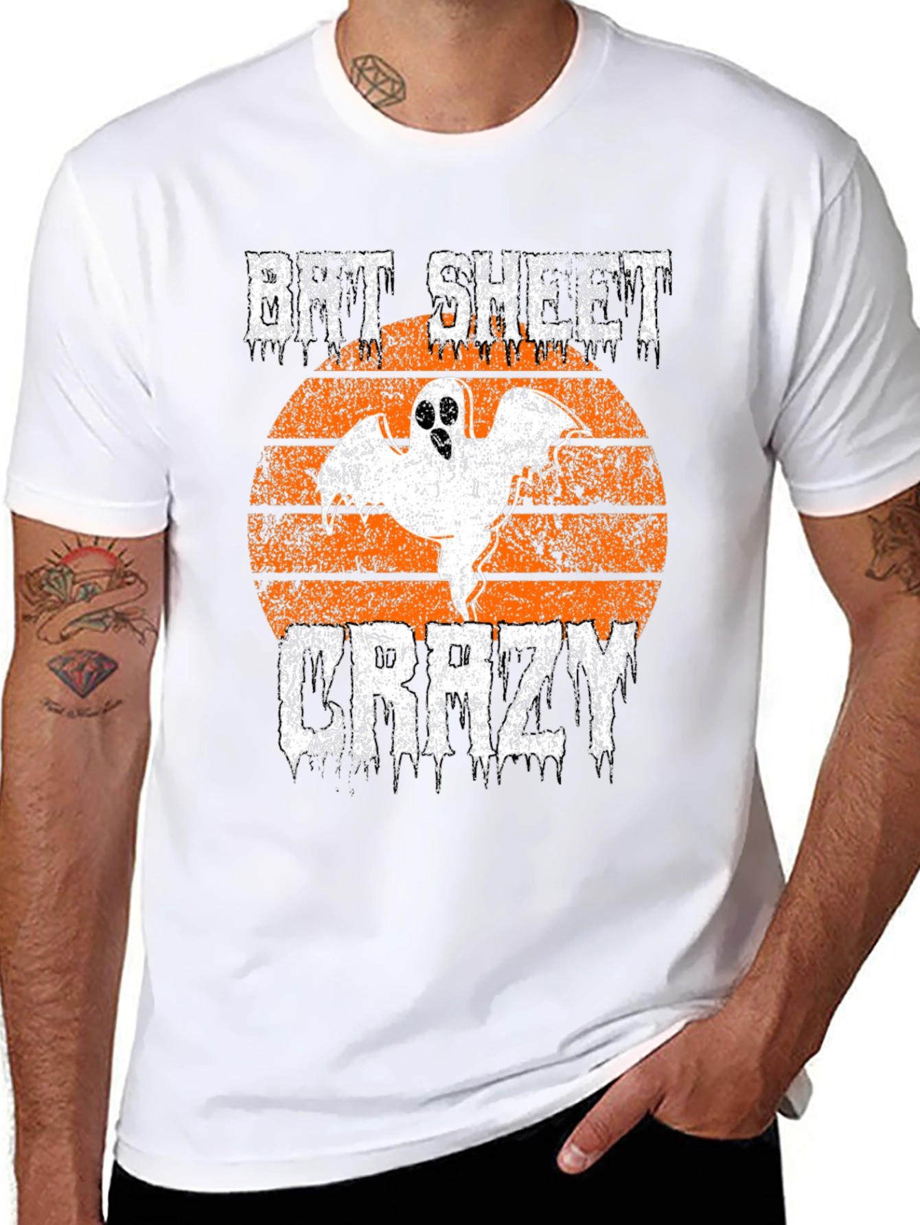 Bit Sheet Crazy Halloween Ghost Graphic Tee
