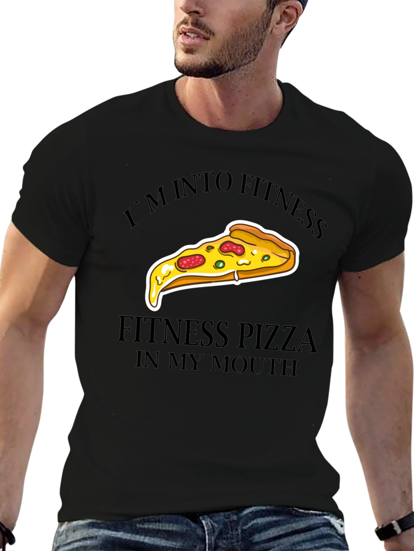 Fitness Pizza Graphic T-Shirt - Funny Foodie Tee