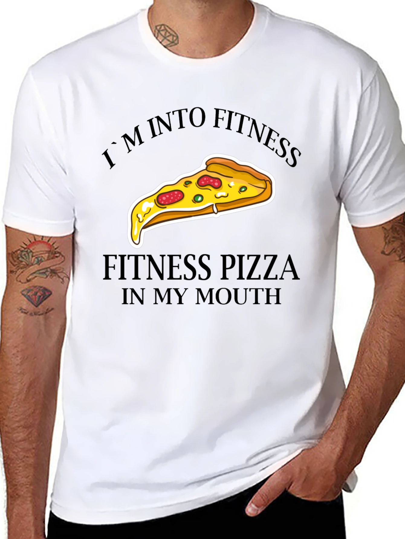 Fitness Pizza Graphic T-Shirt - Funny Foodie Tee