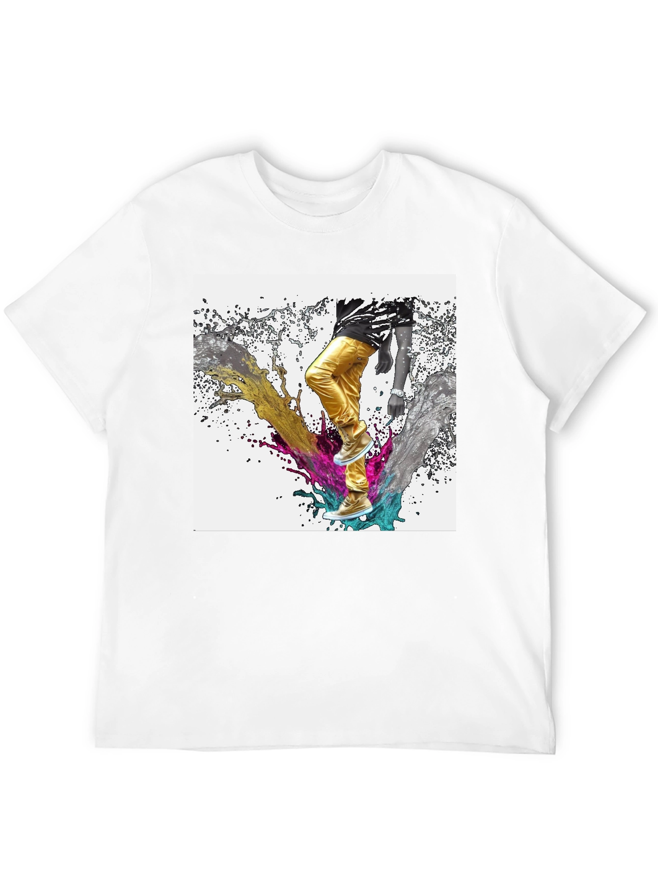 Abstract Splash Graphic Black T-Shirt