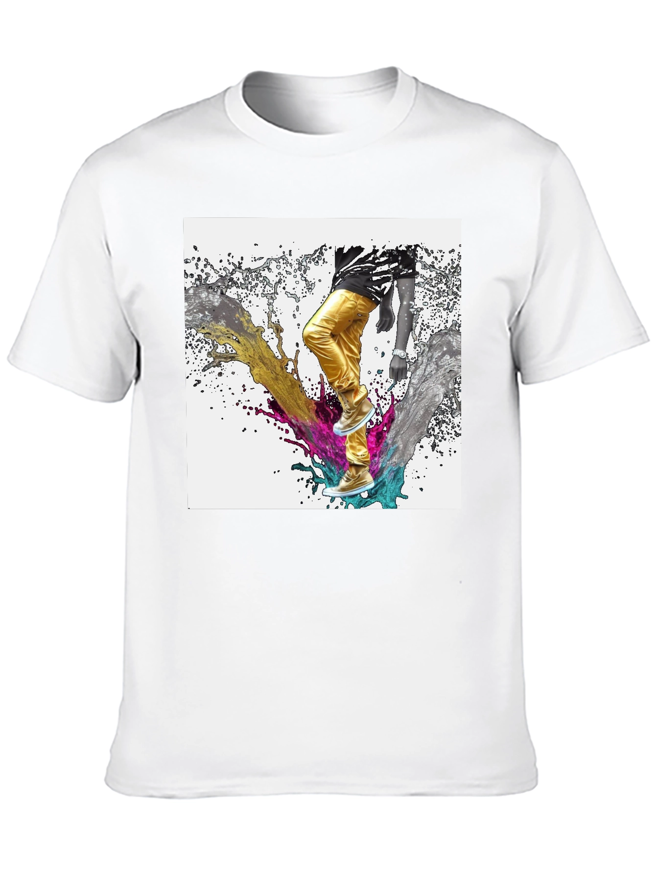 Abstract Splash Graphic Black T-Shirt