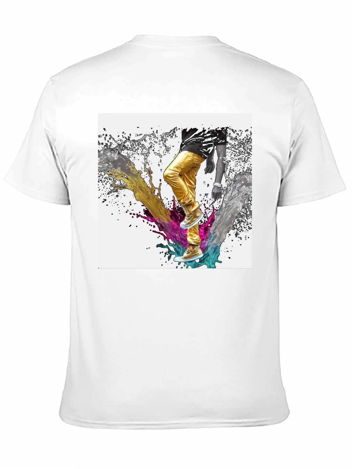 Abstract Splash Graphic Black T-Shirt