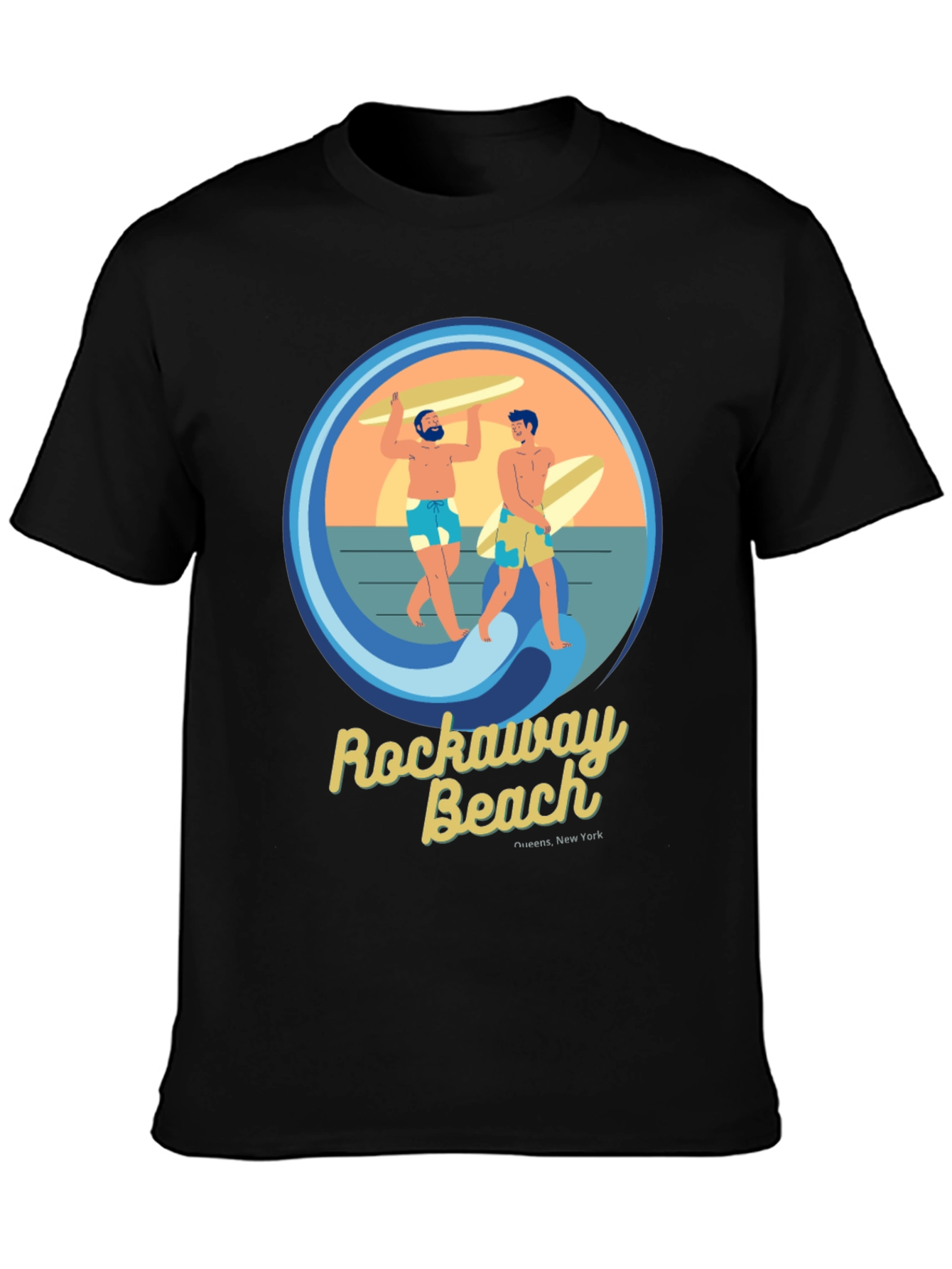 Rockaway Beach T-Shirt - Surfer Graphic Tee