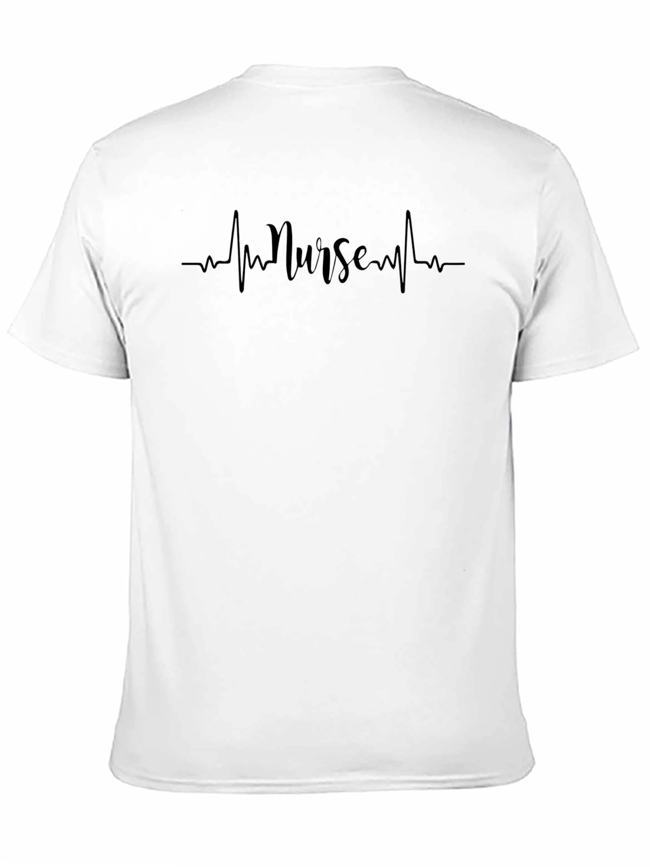 Nurse Heartbeat Graphic T-Shirt - Black