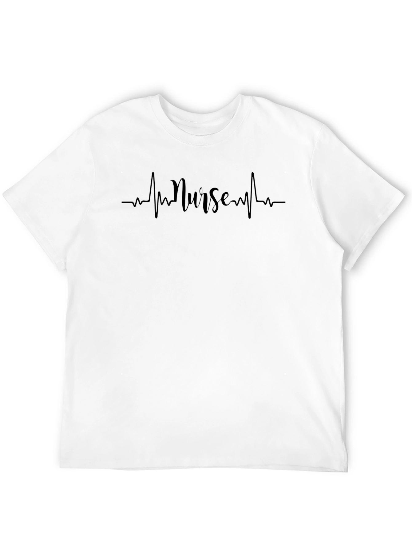 Nurse Heartbeat Graphic T-Shirt - Black