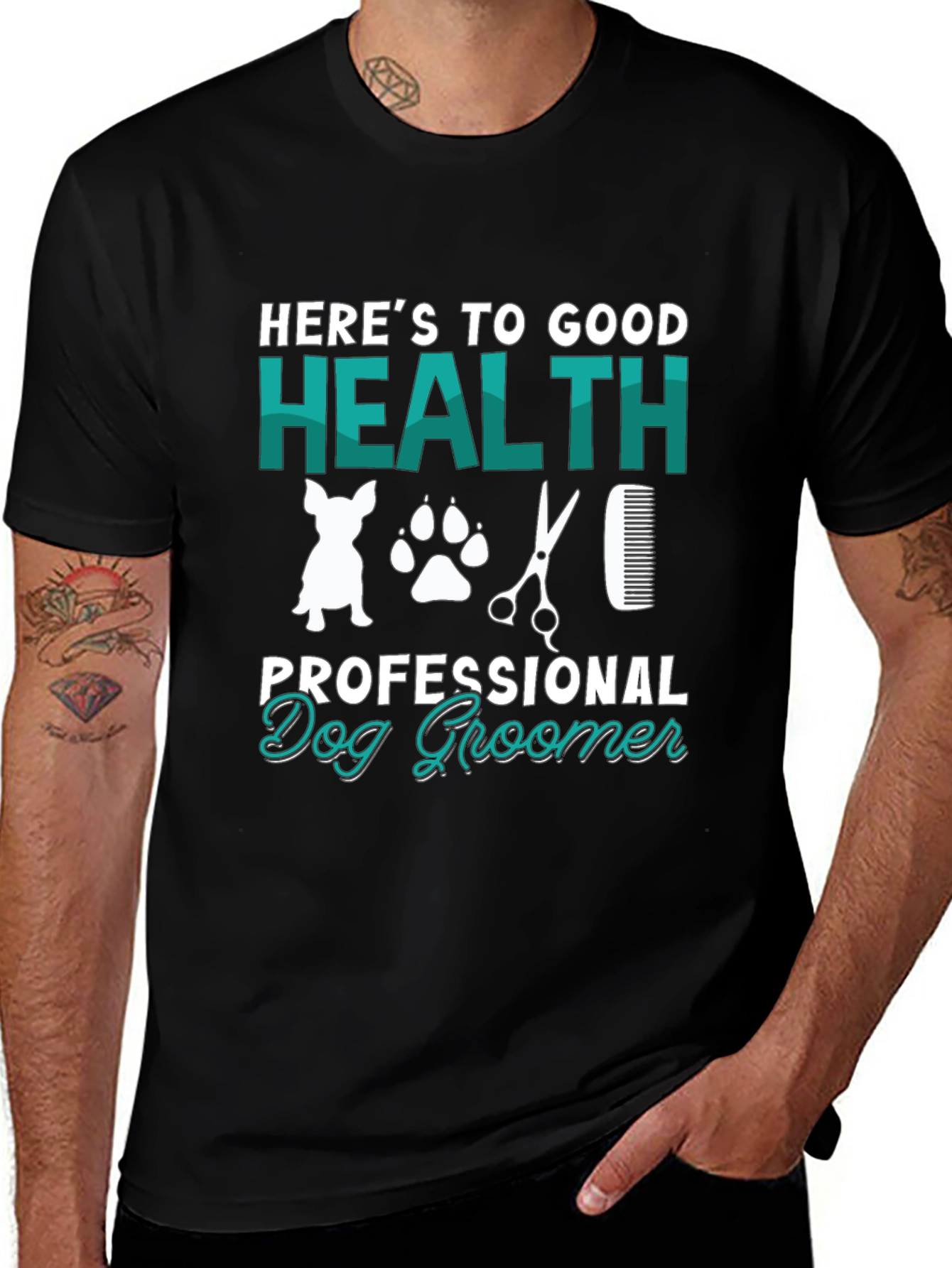 Dog Groomer T-Shirt - Good Health Professional Design