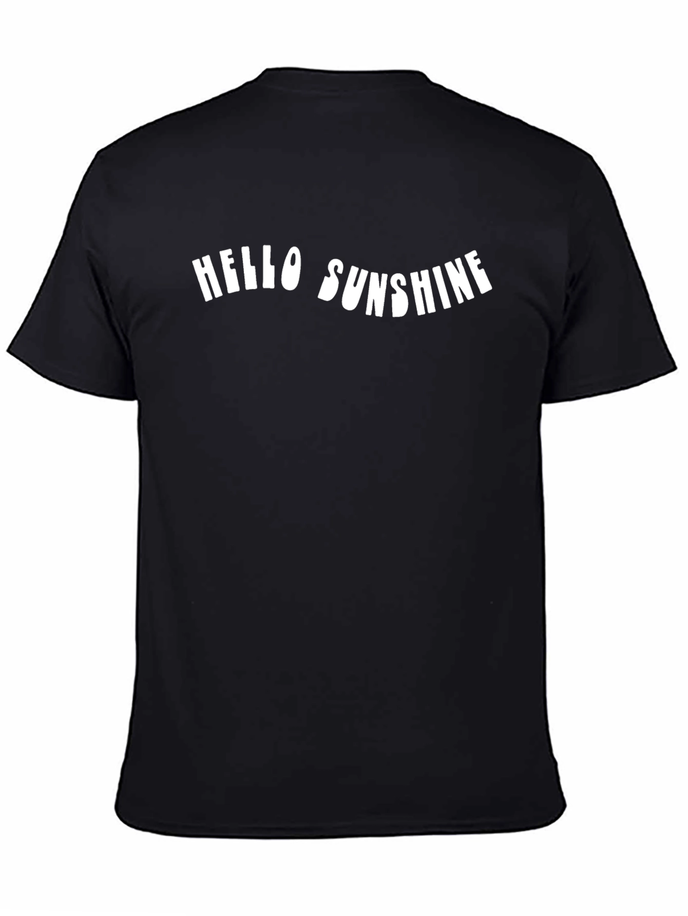 Hello Sunshine Graphic Tee - Black Cotton Casual Shirt