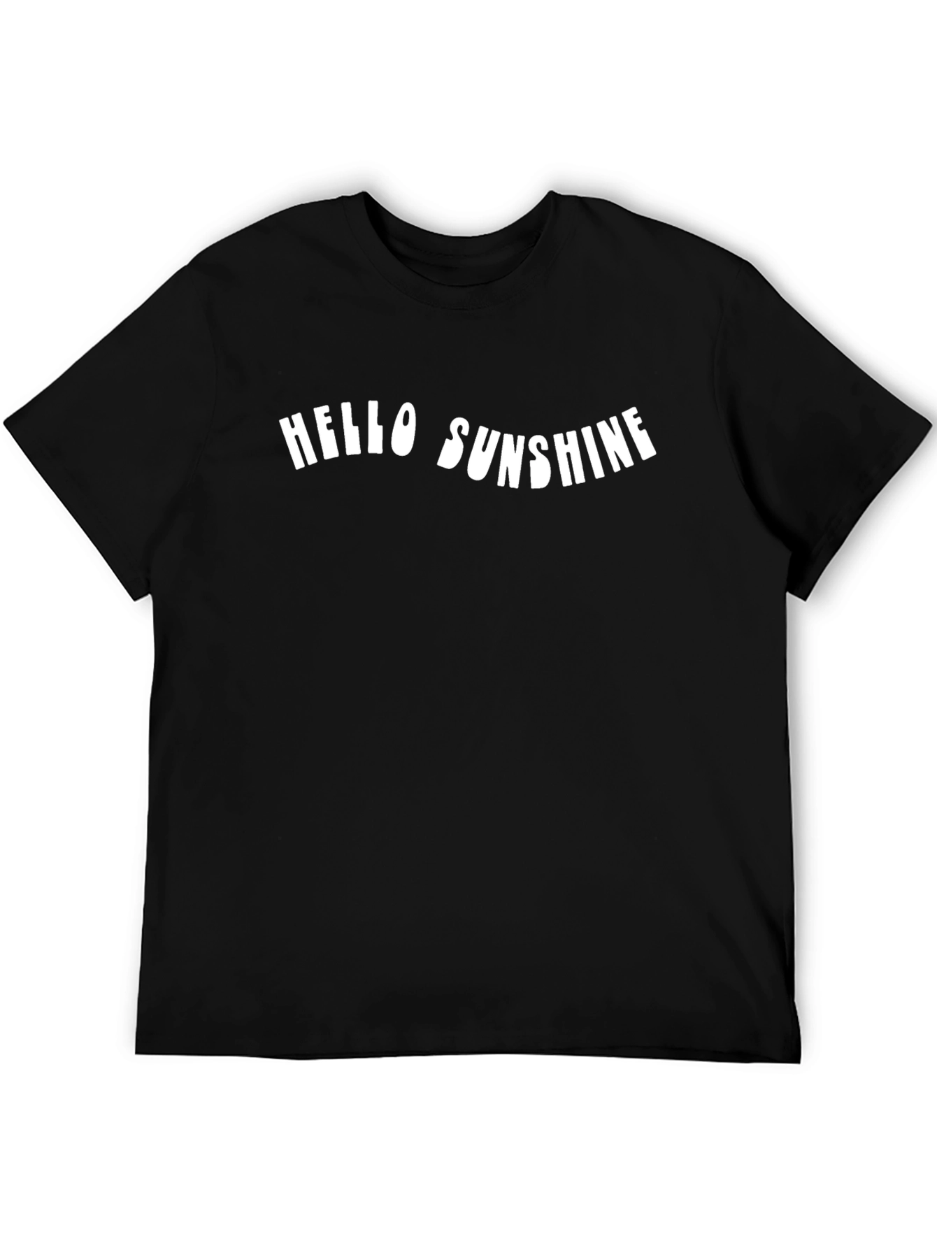 Hello Sunshine Graphic Tee - Black Cotton Casual Shirt