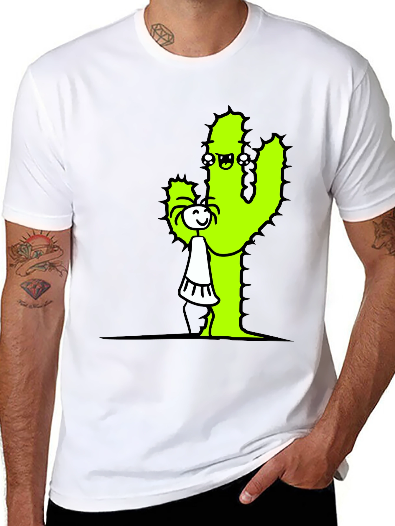 Cactus Hug T-Shirt - Funny Graphic Tee