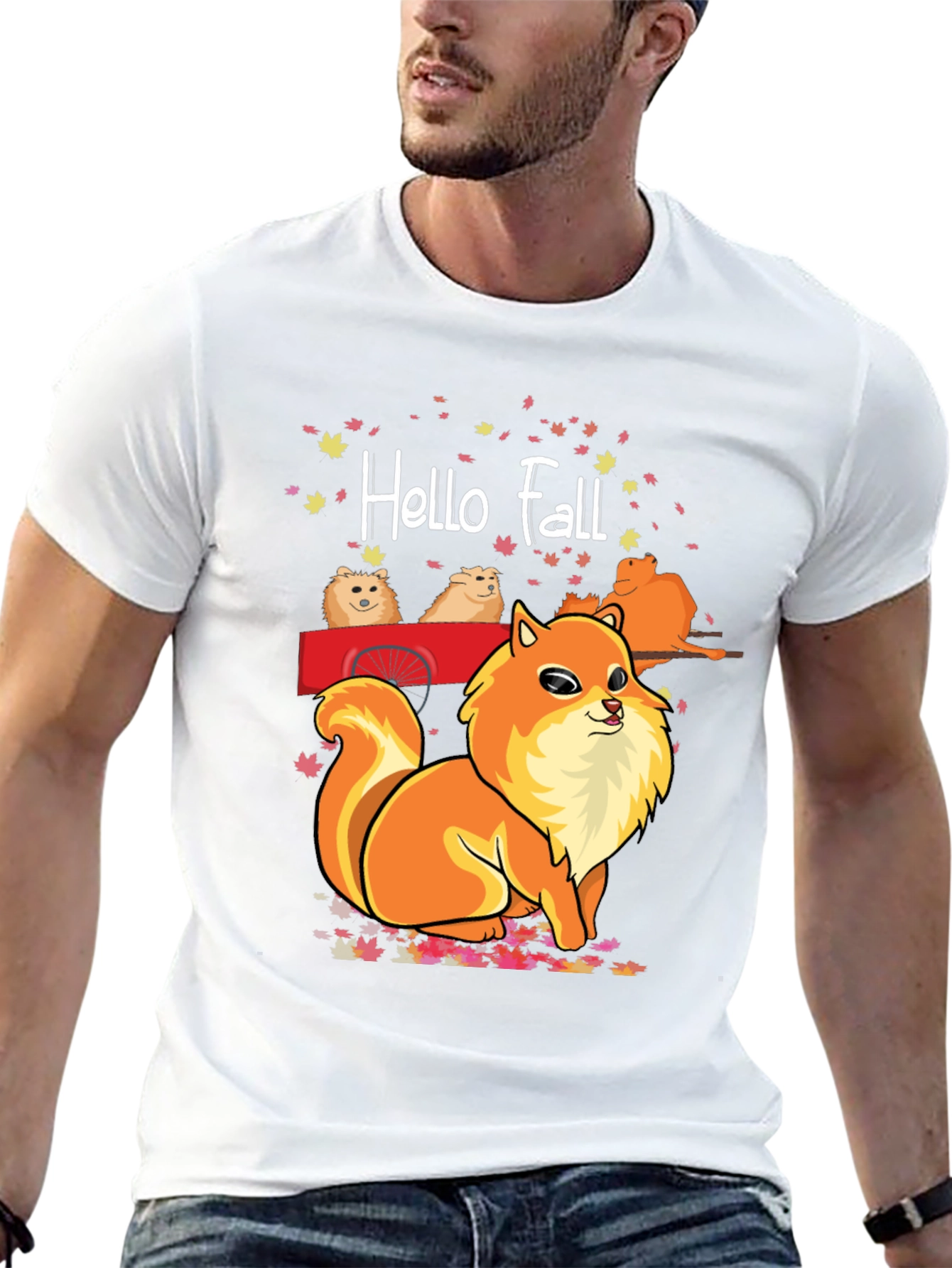 Hello Fall Pomeranian T-Shirt