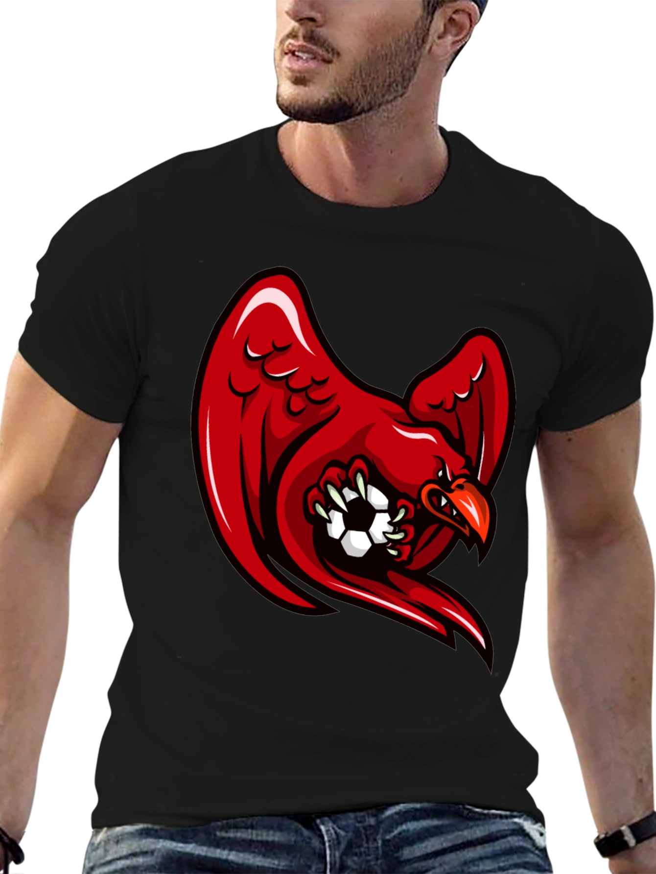 Red Eagle Soccer Black T-Shirt