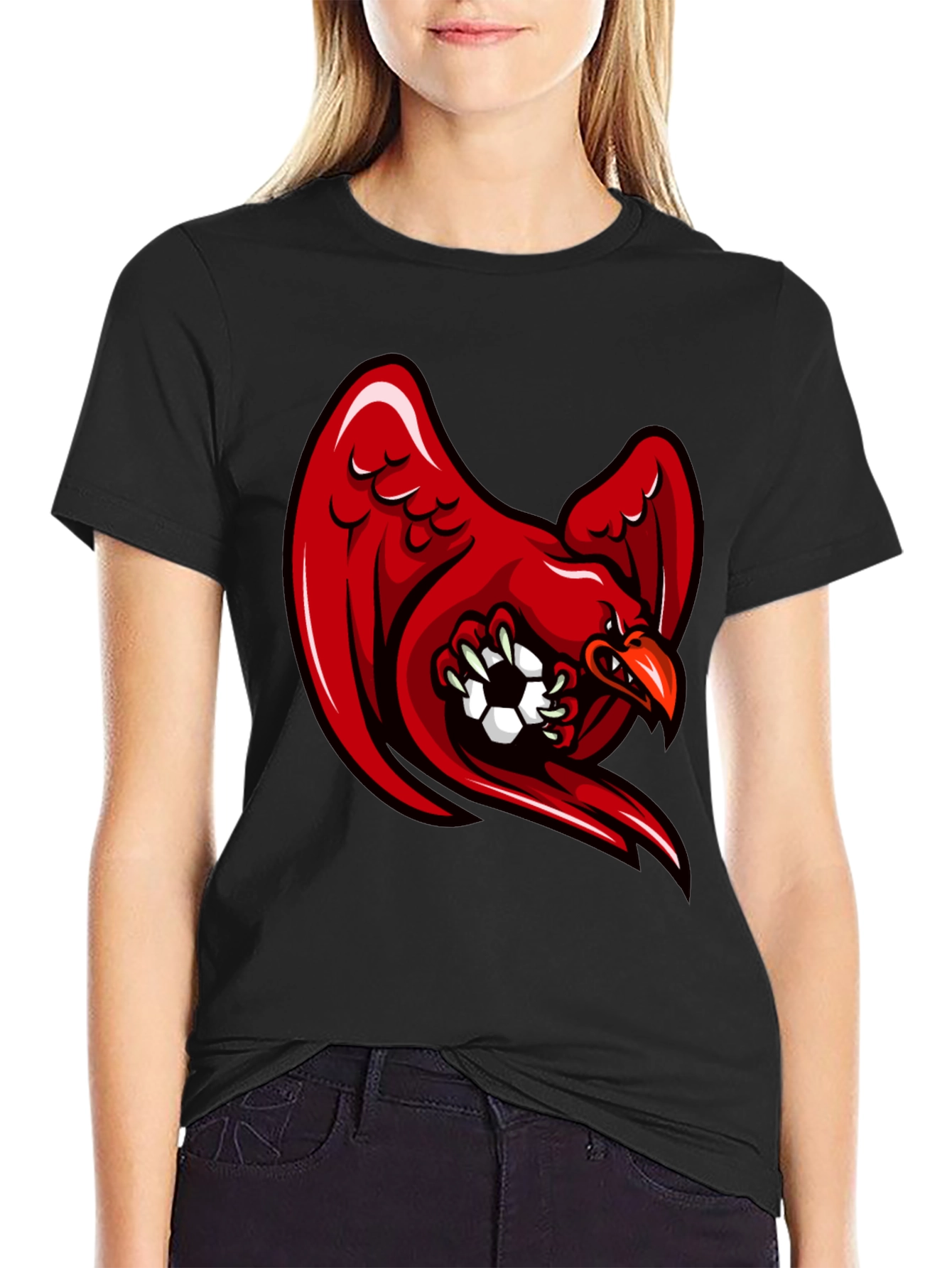 Red Eagle Soccer Black T-Shirt