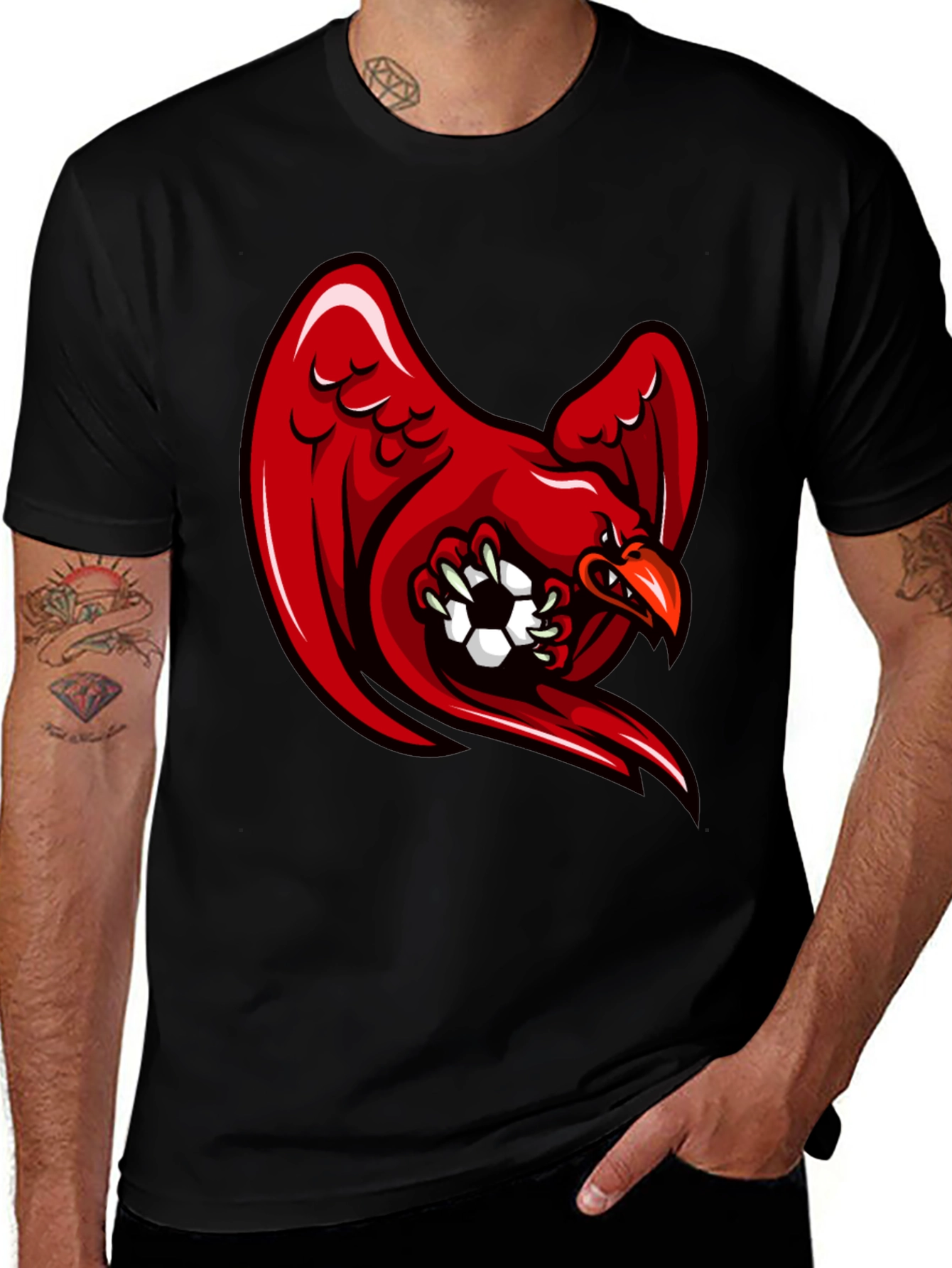 Red Eagle Soccer Black T-Shirt