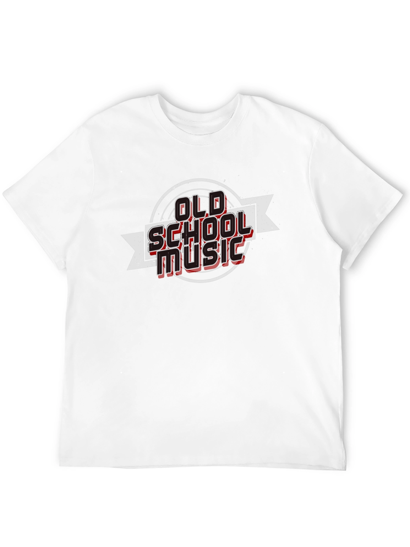 Retro Old School Music Graphic Tee - Black