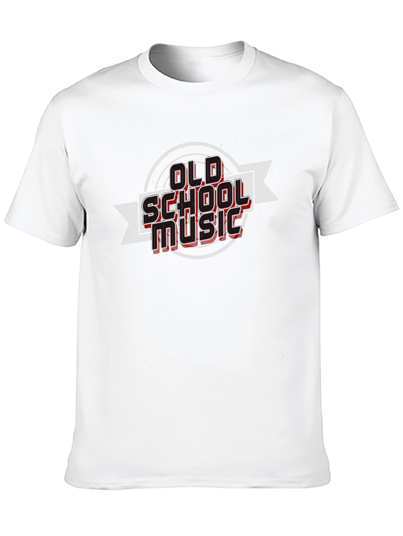 Retro Old School Music Graphic Tee - Black