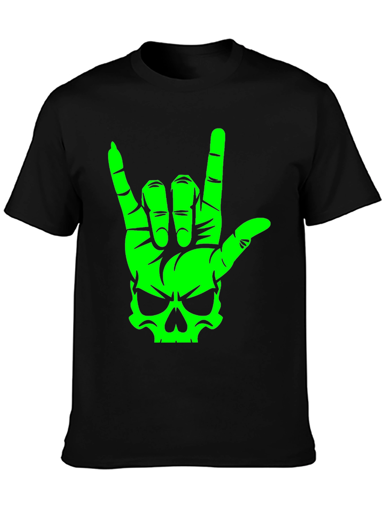 Skull Hand Sign Graphic T-Shirt