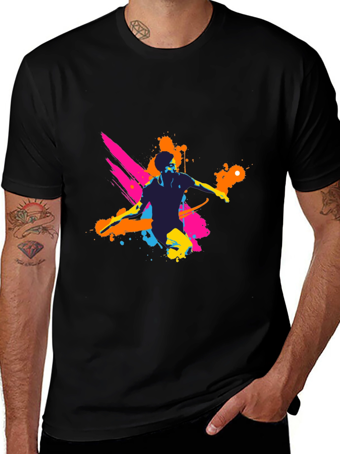 Mens Graphic Tee - Vibrant Splatter Design