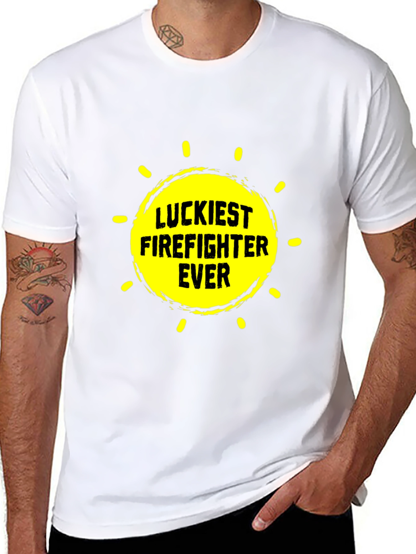 Luckiest Firefighter Ever Graphic Tee