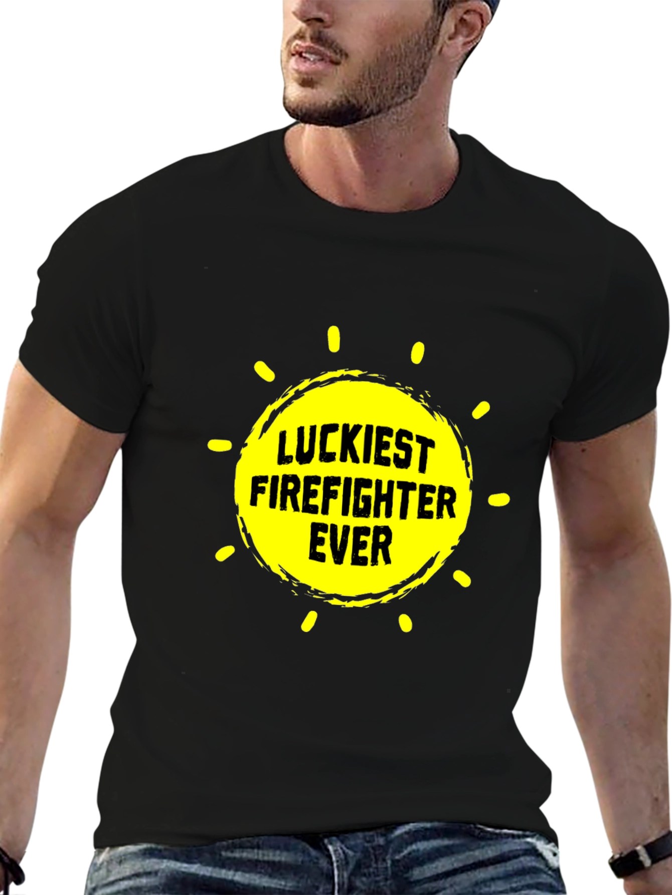 Luckiest Firefighter Ever Graphic Tee