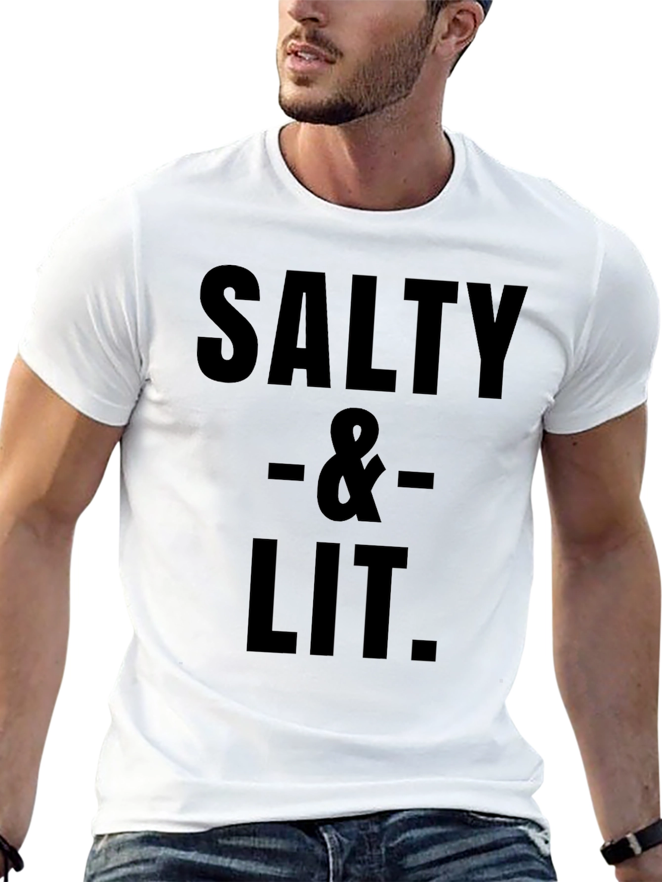 Salty & Lit Graphic Tee - Black Cotton Blend