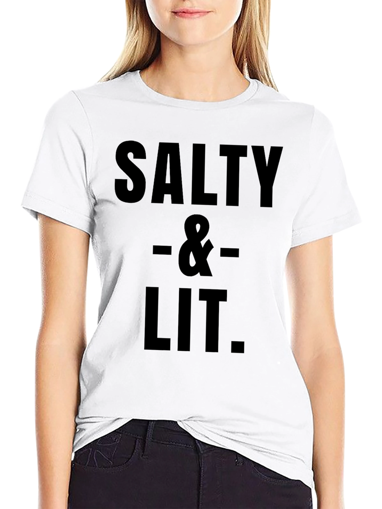 Salty & Lit Graphic Tee - Black Cotton Blend