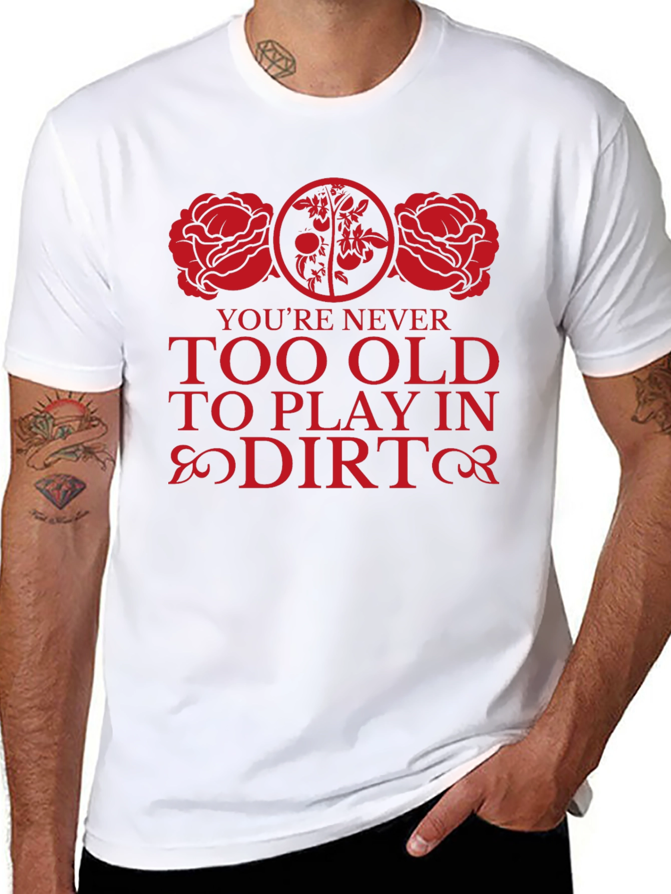 Never Too Old To Play In Dirt Black T-Shirt